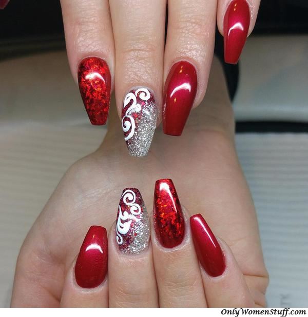 Red Foil Nail Art  May contain traces of polish
