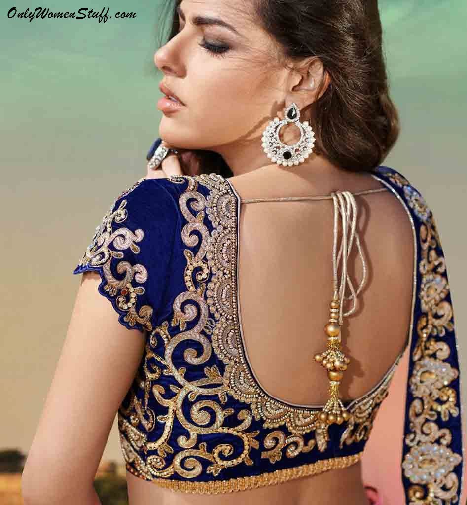 Designer models sarees neck for blouse