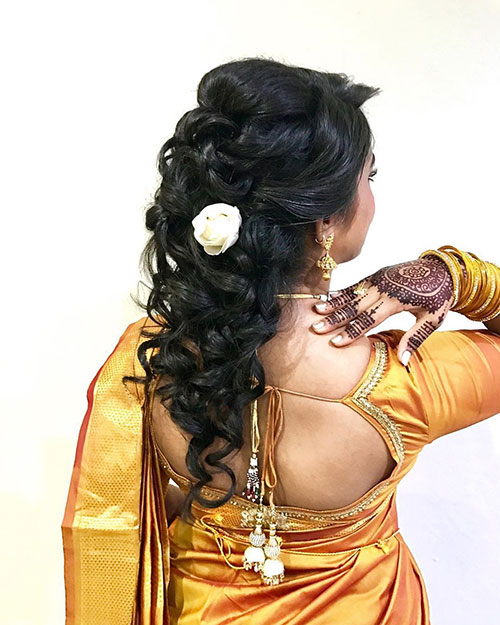 Top 15 Hairstyles For Sarees Pictures For All Types Of Face Hairstyle on saree for party. top 15 hairstyles for sarees pictures